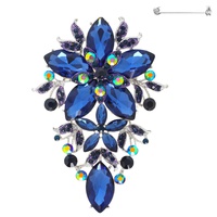 CRYSTAL RHINESTONE FLORAL BROOCH PIN